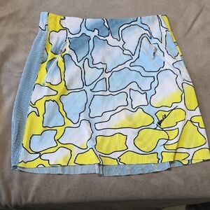 Jamie Sadock Blue and Yellow Mini Skirt